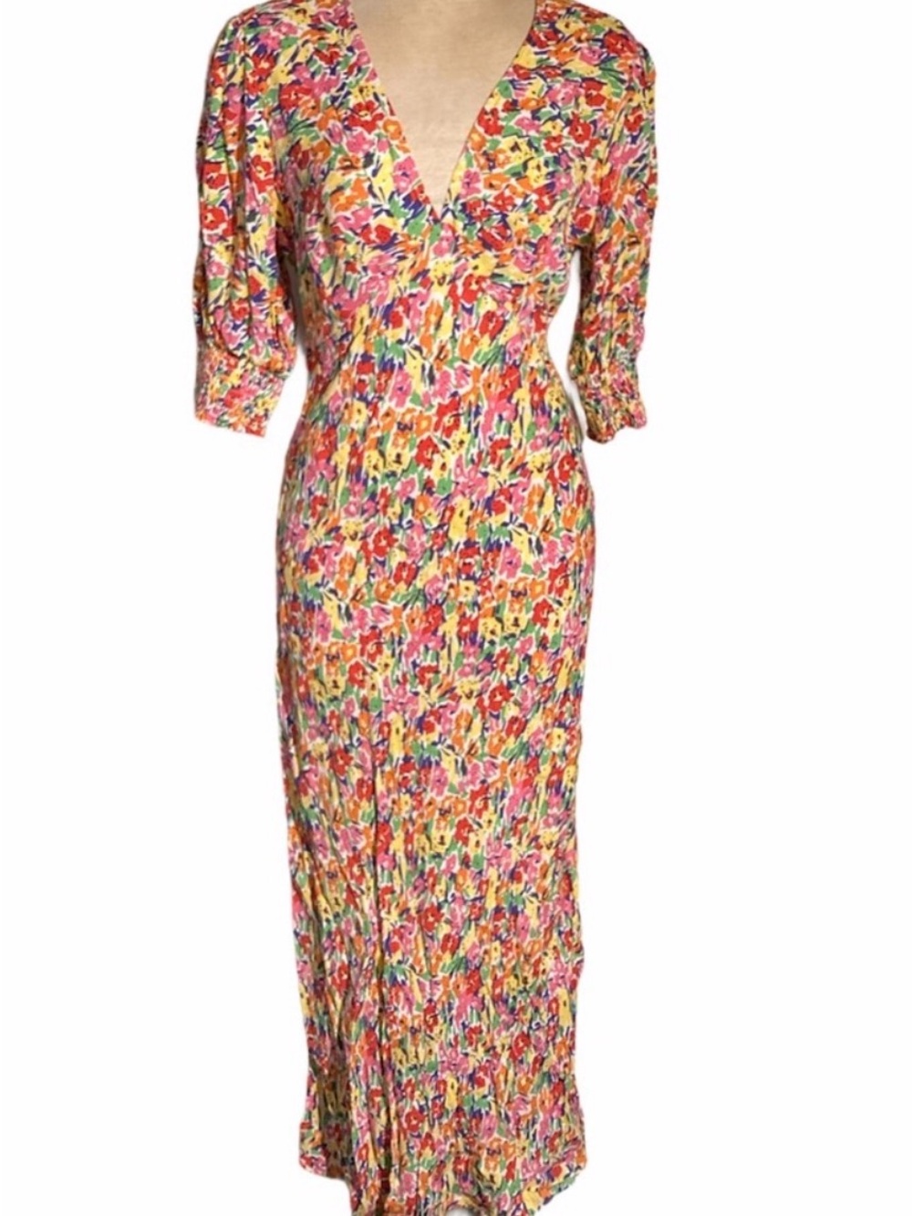 RIXO Multicolor Floral Maxi Dress in Pink, Yellow & Green - Picture 5 of 7